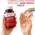 Biotin for Hair Growth Women & Men | Hair, Skin & Nails Vitamins with Collagen, Keratin and amino acids | 90 Capsules