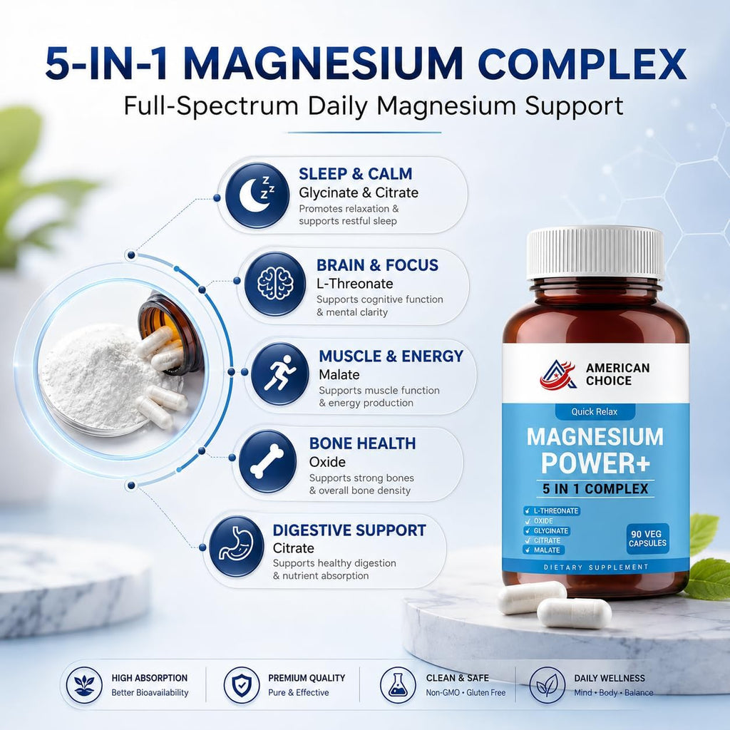 Magnesium complex for women and men – Brain, Sleep & Muscle Recovery – 90 Capsules