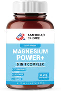 Magnesium L-Threonate Complex for Men & Women 200mg Elemental — 5-in-1 with Glycinate, Citrate, Malate & Oxide — Brain, Memory, Sleep & Muscle Recovery Support — 90 Veggie Capsules